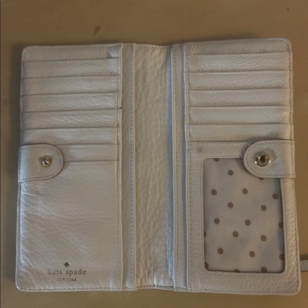 Kate Spade bi-fold Wallet Metallic Gold Leather - Picture 4 of 8